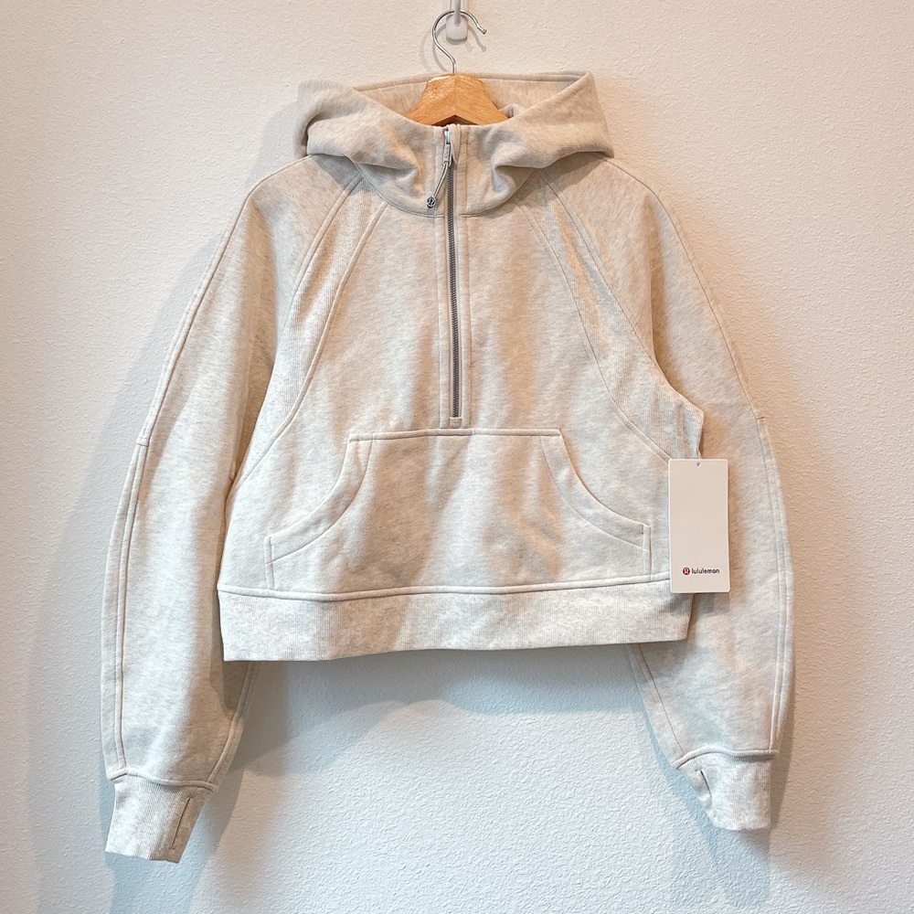 Lululemon Scuba Oversized Half Zip Hoodie Heathered Bone